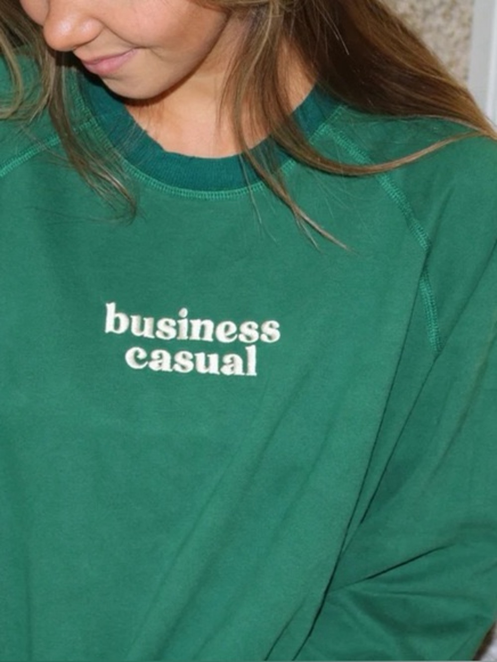 "Business Casual" Distressed Crewneck